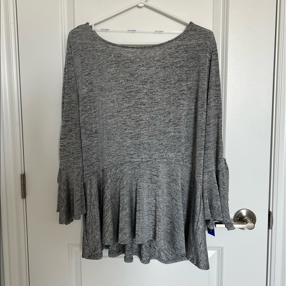 NWT Nygard Grey Sparkly Blouse
